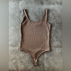 Express Brown Scoop-Neck Bodysuit